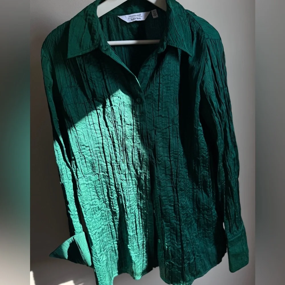 & Other Stories Green Long Sleeve Top with Open Back in sz. 4 - Picture 4 of 12